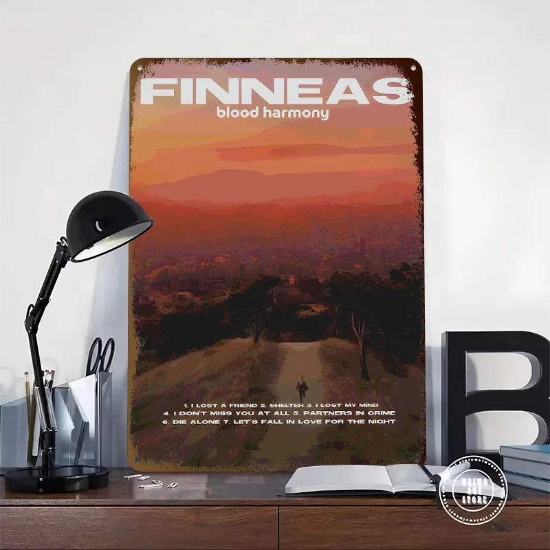 Фото Постер с обложкой альбома Finneas Blood Harmony, ретро-дизайн, 3D-печать, металлические таблички, настенный декор, подарок для винтажного интерьера дома №2