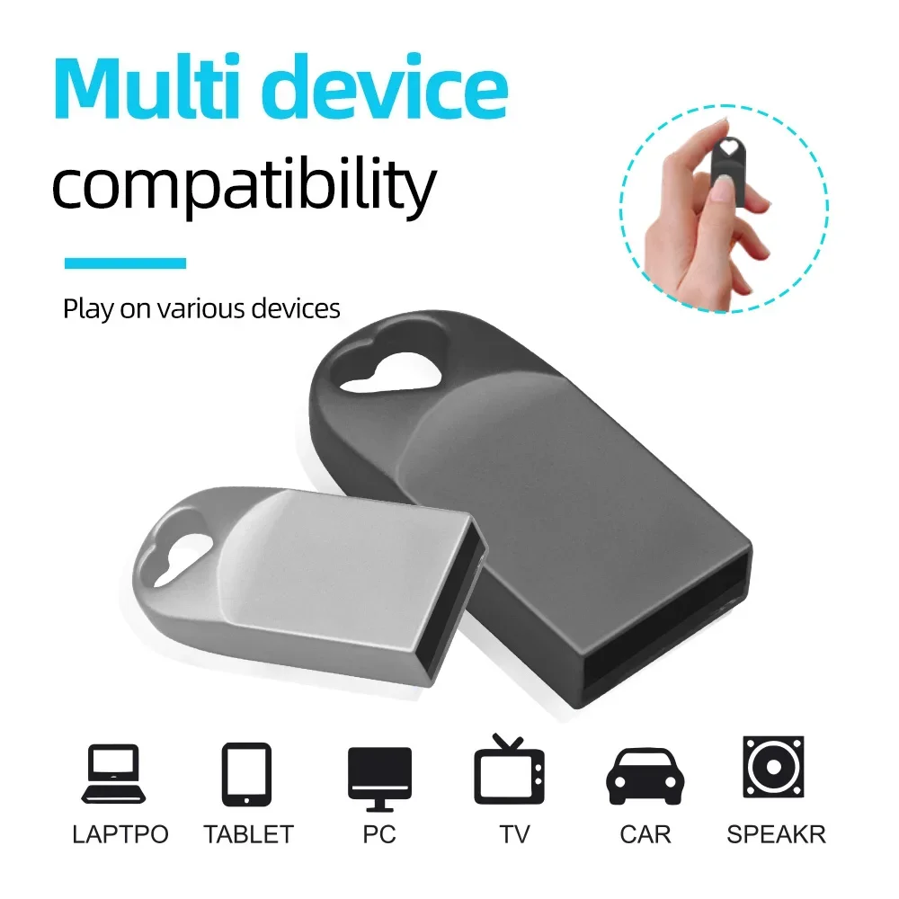 Милый металлический флэш-накопитель с сердечком USB 2 0 4 ГБ 8 16 32 64 высокоскоростной