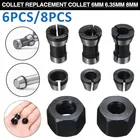 68 шт. набор цанг адаптера высокой точности 6 мм6,35 мм8 мм Цанга Зажимной патрон гравировка Обрезка станок фрезерный станок фрезеровочный инструмент