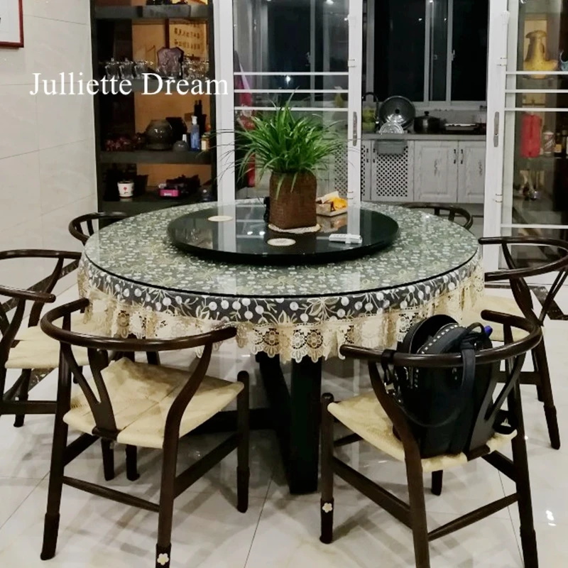 new lace tablecloth pastoral round tablecloth dining table cloths home embroidery table cover rose gold decoration house towel free global shipping