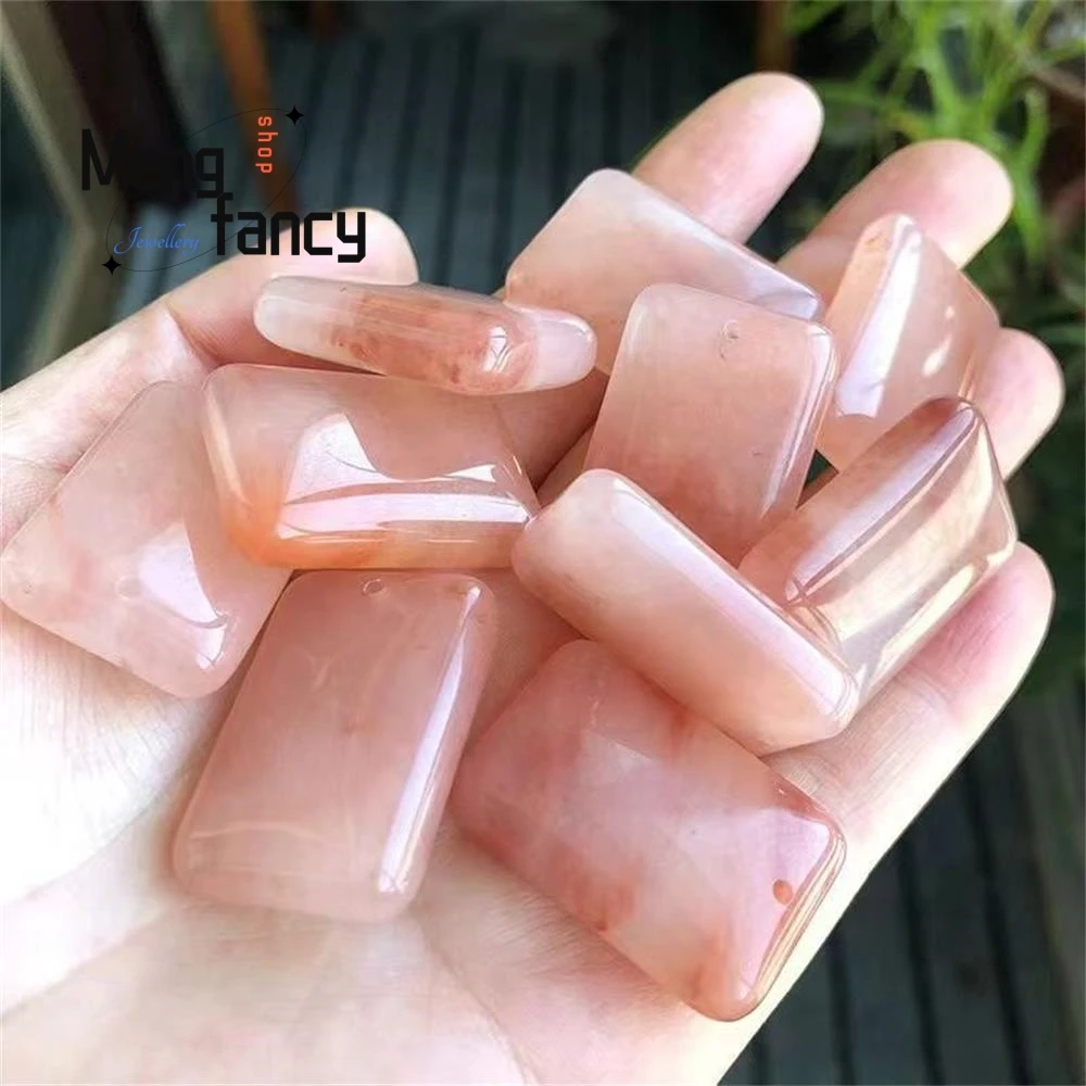 Подвеска из натурального золотистого шелка нефрита розового цветка персика