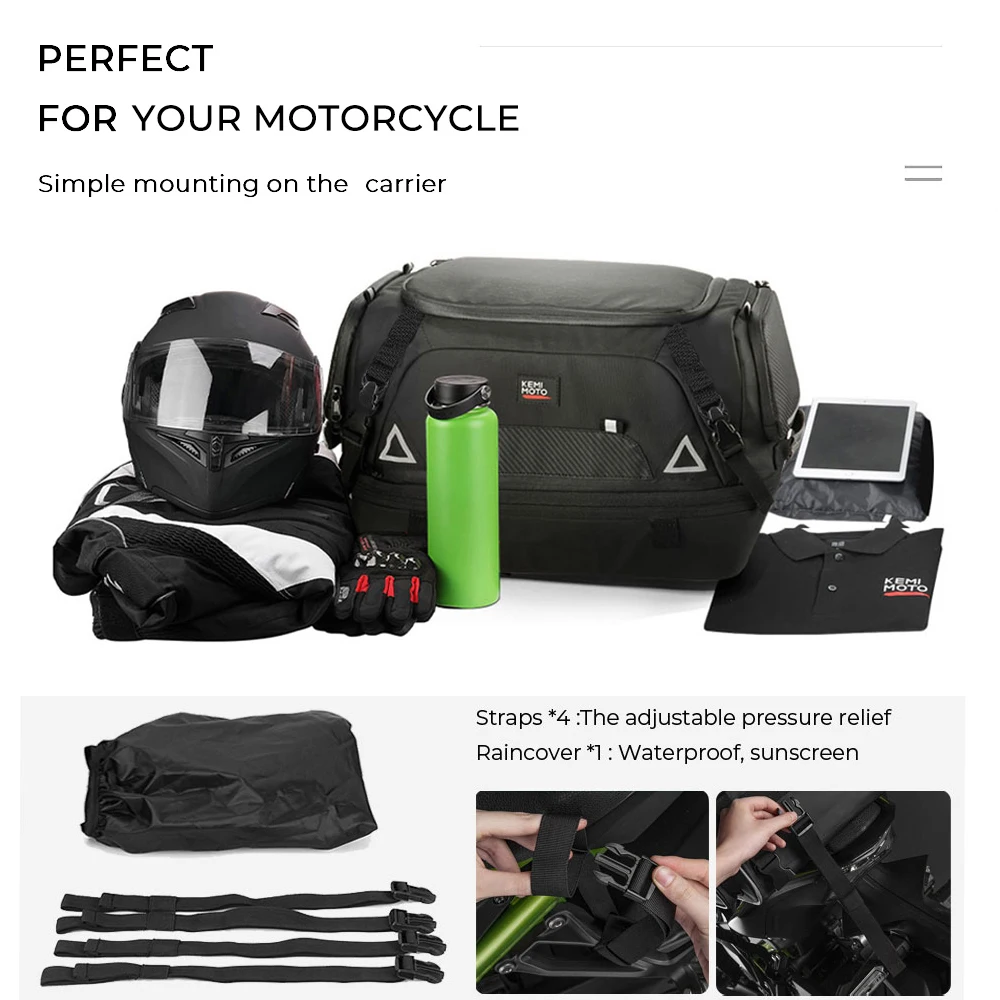 35L Motorcycle Luggage Travel Bag Waterproof Top Case Bags For BMW R1200GS R1250GS R1200GS 1200 GS LC ADV Adventure F800GS 850GS