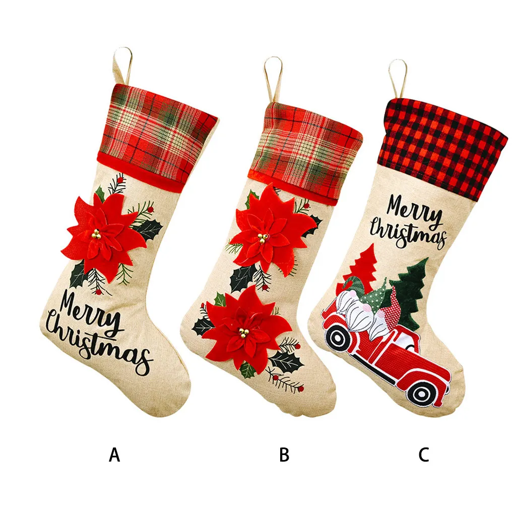 

Рождественские чулки, многоцелевой дом, очаровательный подарок «сделай сам», мешок для конфет, Рождественский кулон-носок, праздничный рек...