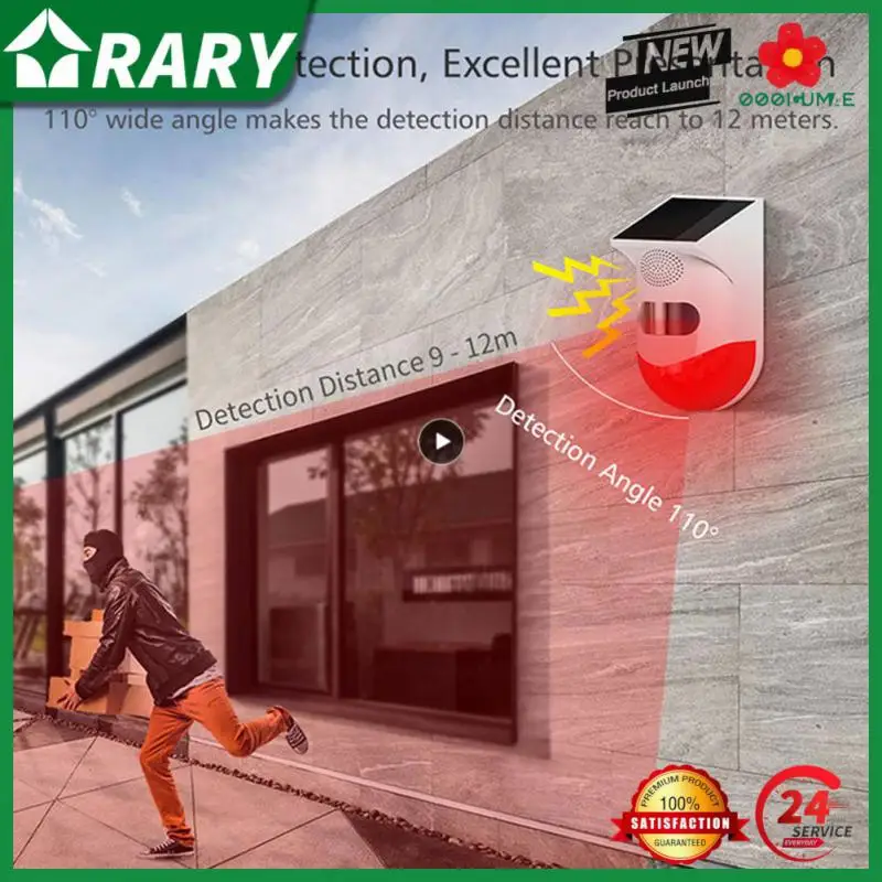 

Remote Control Rf433 Alarm Light Waterproof Solar Energy Human Body Infrared Lamp Smart Home Foldable Induction Lamp 110db Loud