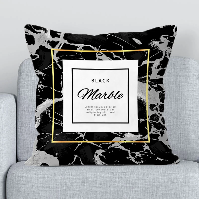 

Black Gold Printing Sitting Cushion Cover 45x45cm Decorative Pillows for Sofa Cushions Covers Anime Body Pillowcase 40x40 Pillow