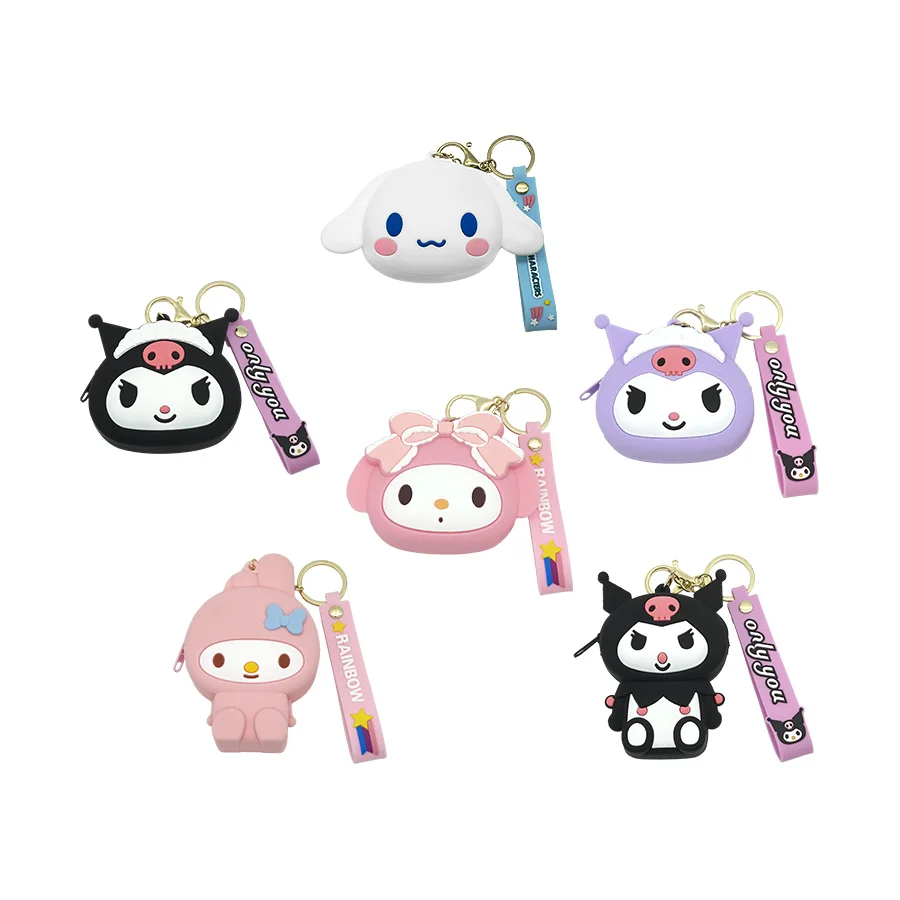 Silica Gel Coin Purse Cartoon Anime Kawaii Mini Wallet Portable Pendant Keychain Money Bag 2023New
