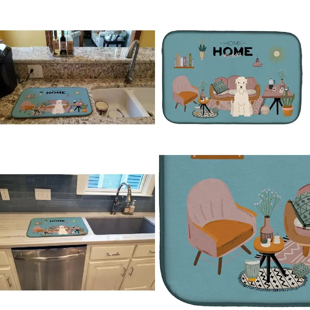 

Lovely, Coated Multicolor 14" x 21" Dish Drying Mat - Perfect Kitchen Addition for Easy Cleanup.