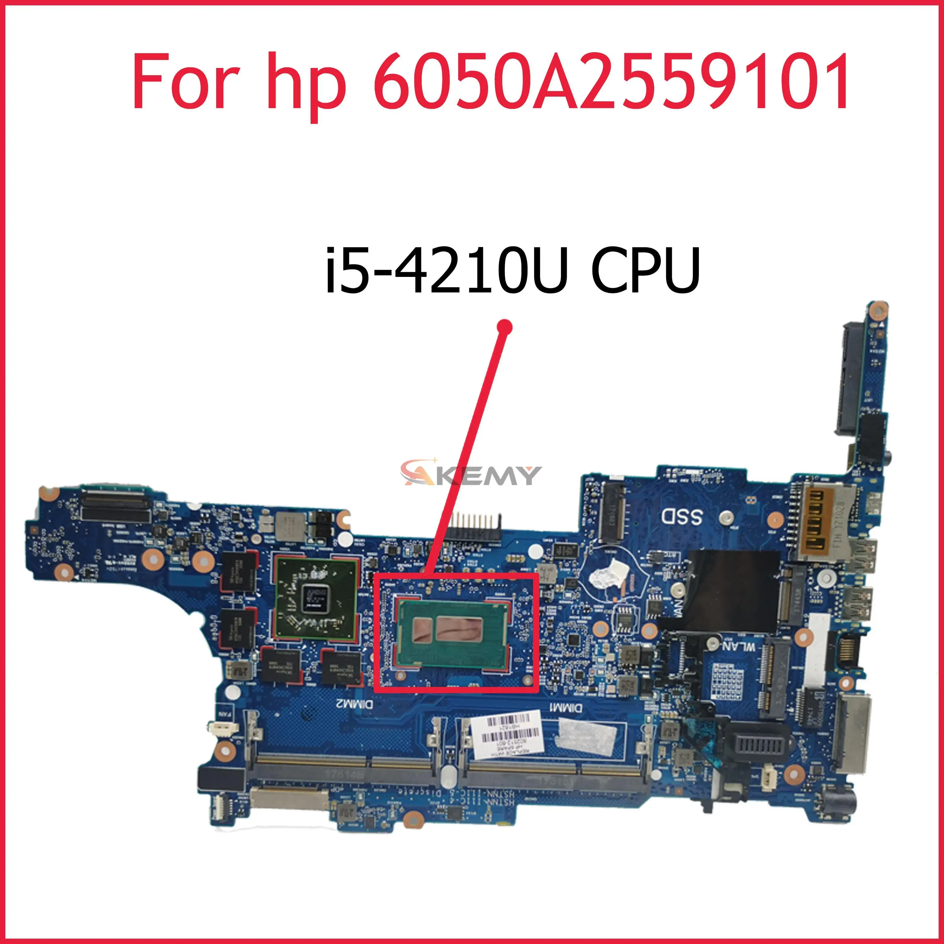 

Akemy 802532-601 802532-501 802532-001 для HP 840 G1 850 G1 материнская плата для ноутбука i5-4210U процессор 6050A2559101 100% тест