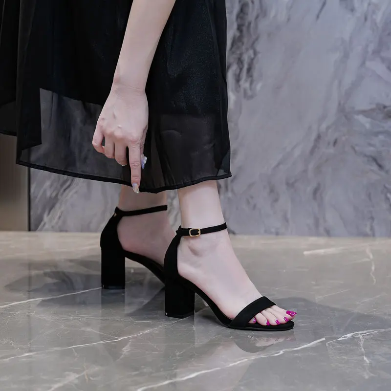 VIOCNE Туфли на квадратном каблуке женская обувь сандалии с острым носком