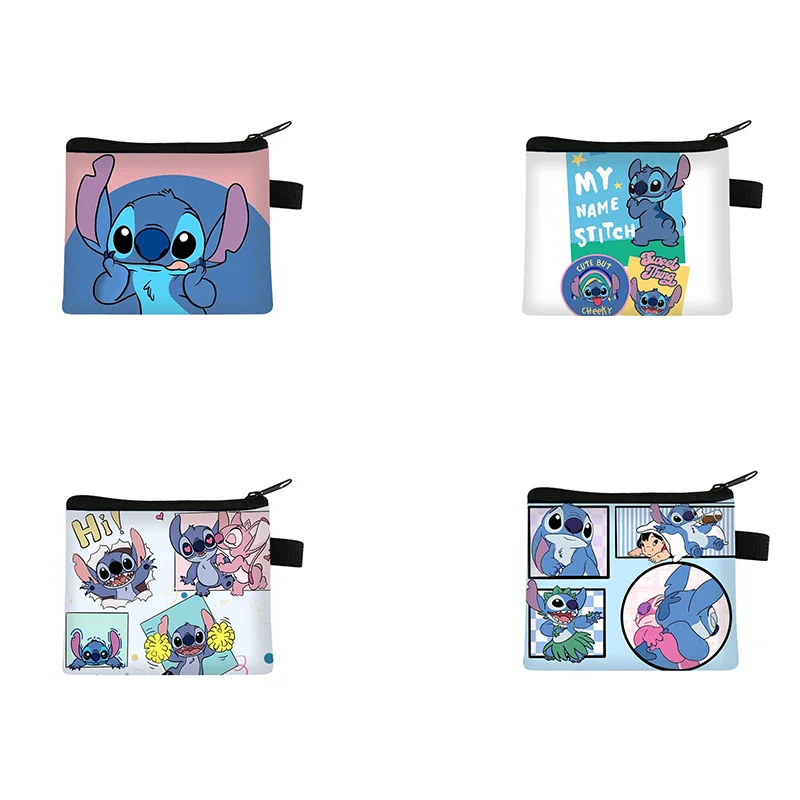 

Lilo & Stitch Kawaii Summer Steedy Card Bag Boys & Girls Mini Change Kids Zipper Storage Bag Halloween Gifts School Prizes
