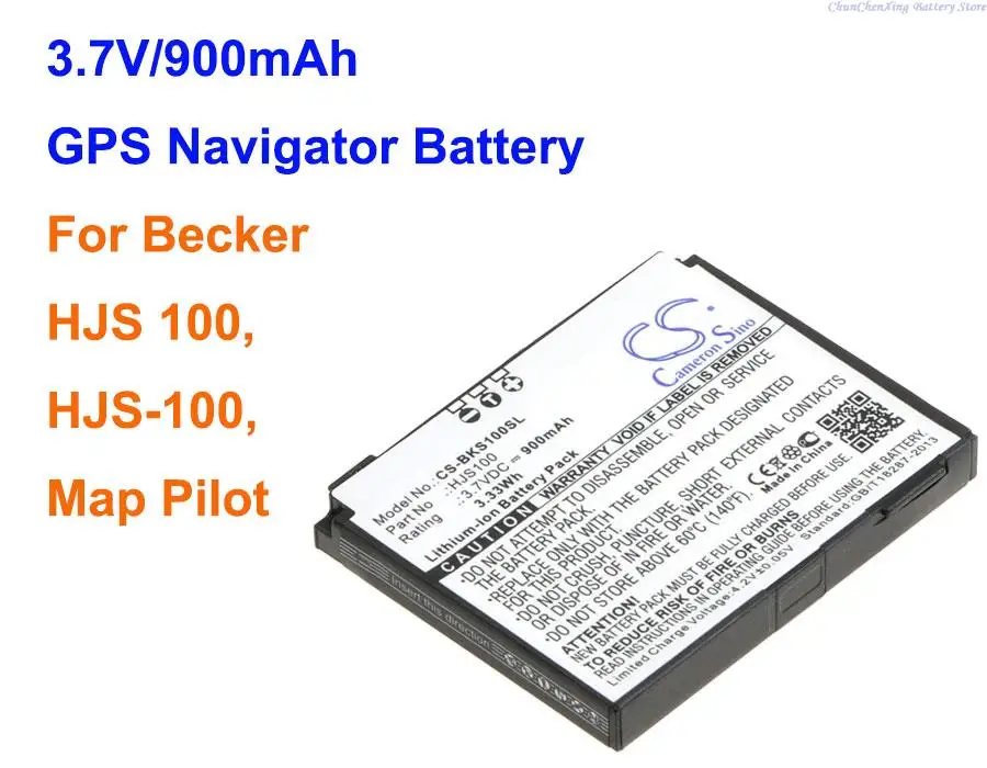 

900mAh GPS, Navigator Battery 338937010208, HJS100 for Becker HJS 100, HJS-100, Map Pilot