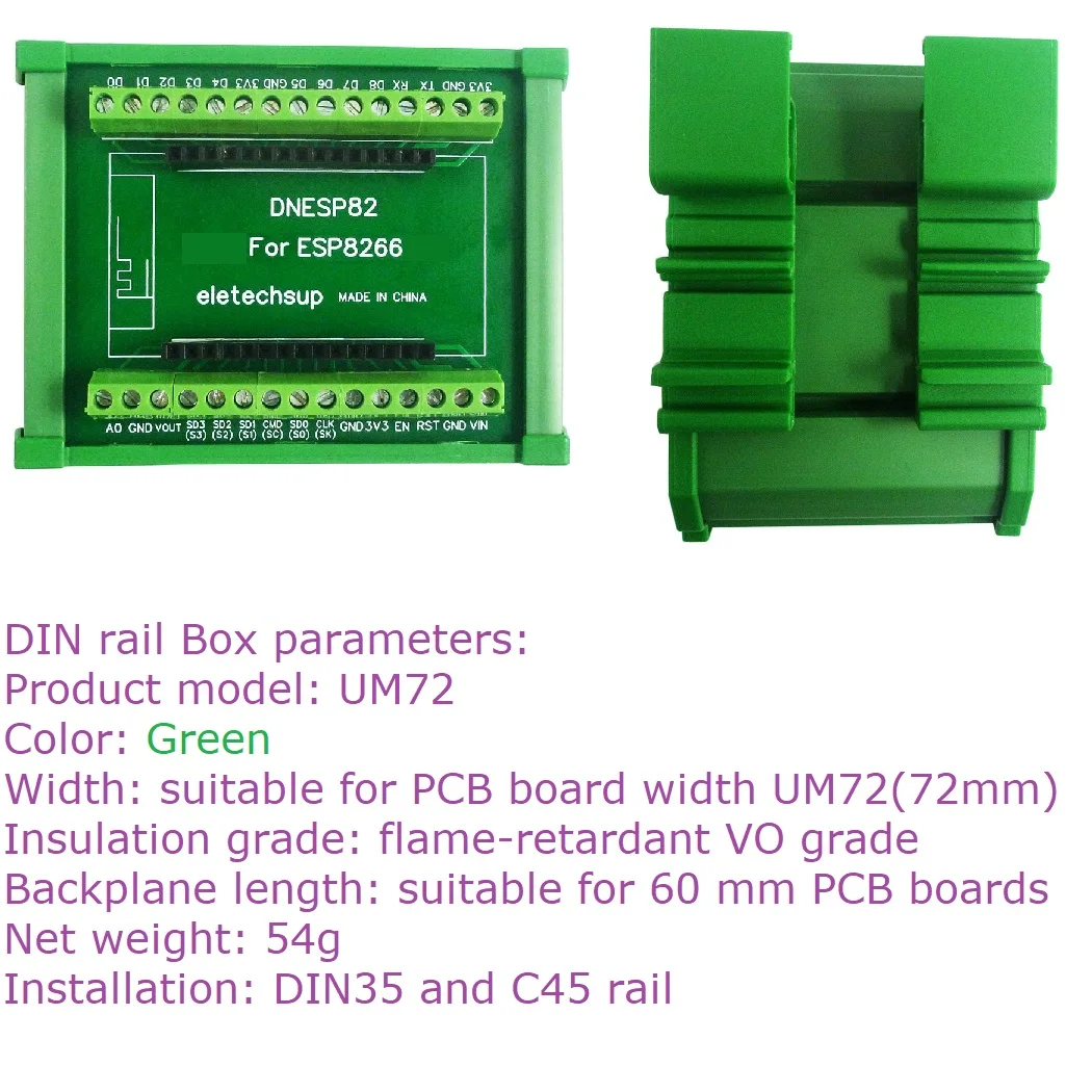 

2.4G NodeMcu Lua WIFI ESP8266 Wifi GPIO DIN Rail Box Expansion Board for Arduino PLC