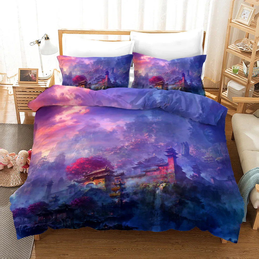 

Bedding Set Microfiber Quilt Cover Queen/King/Full/Twin For Kids Women Boy Oil Painting Duvet Cover Van Gogh Starry Night Print