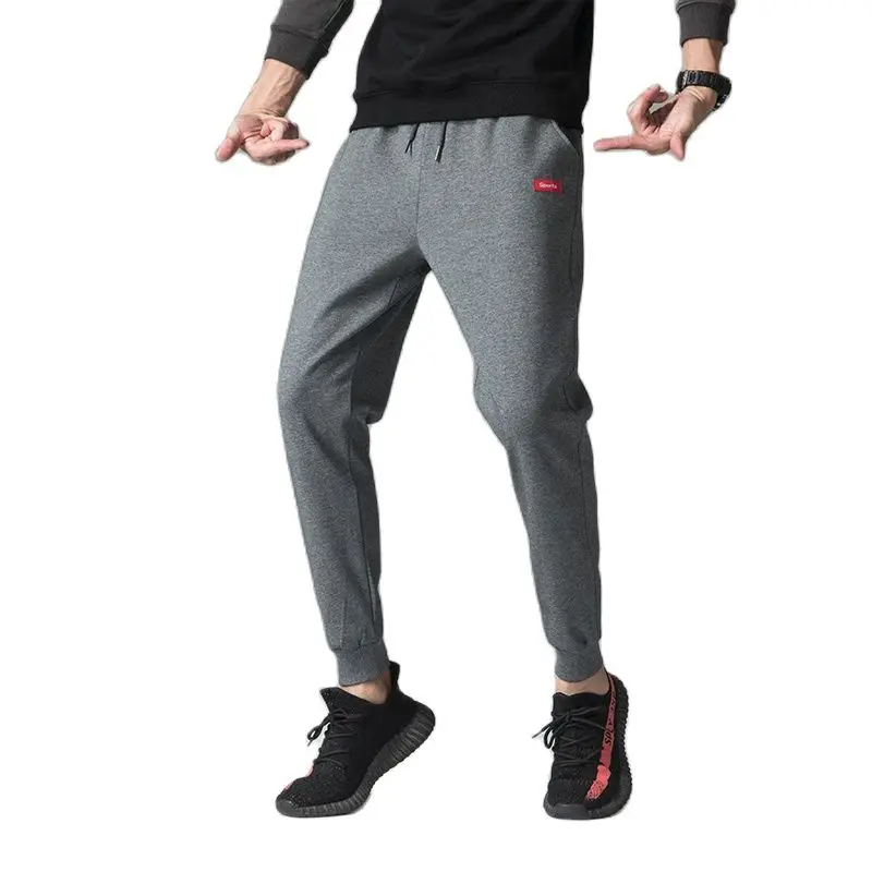 New Youth Loose And Comfortable Sports Pants Spring And Autumn Sports Leisure Pure Cotton Men'S Korean Slim Fit 9-Point Trousers