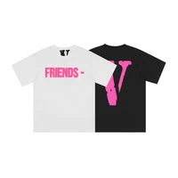 vlone summer classic new pink t shirt friends fashion brand short sleeve t shirt male and female couples wear wholesale
