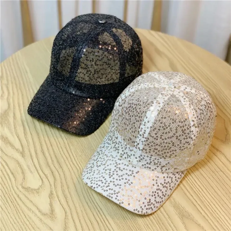 

Hat Women's Spring and Autumn Colorful Sequin Mesh Hat Korean Street Baseball Hat Mesh Breathable Summer Shade Hat