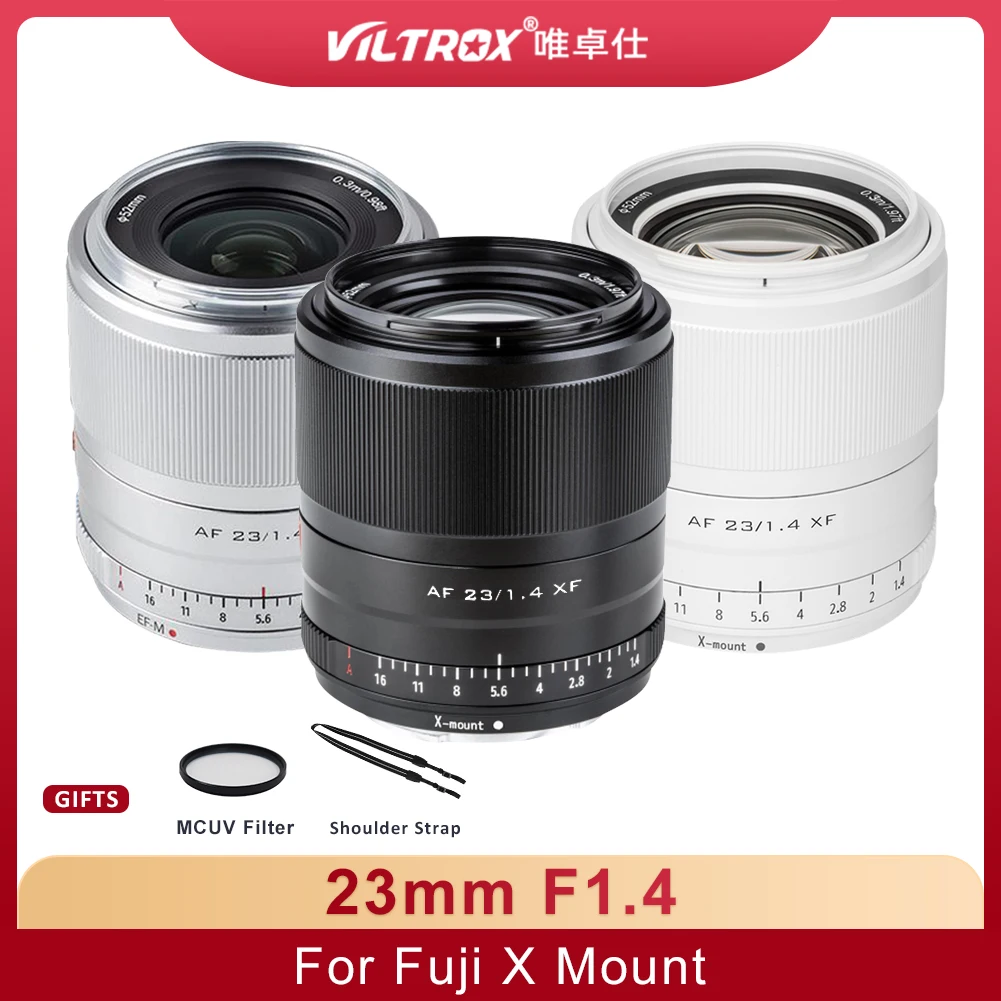 

VILTROX 23 мм F1.4 AF APS-C Автофокус Большая диафрагма Lesn для Fuji X Fujifilm XF Mount Camera XT3 XT4 XT10 XT30 XS10 XA5 X100V