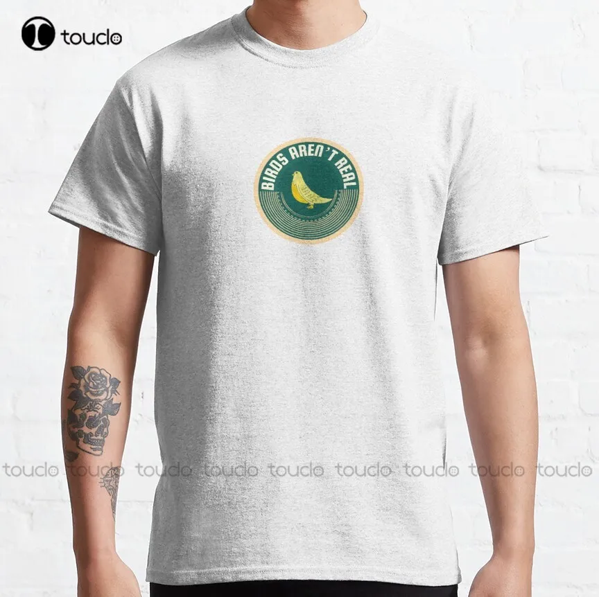 

Классическая мужская футболка с изображением птиц и серо-зеленого цвета, модная необычная забавная футболка для отдыха, модная летняя футб...