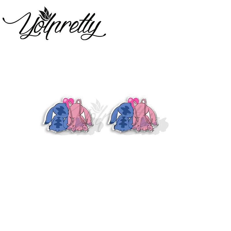 Женские акриловые серьги-гвоздики в виде ангелов |