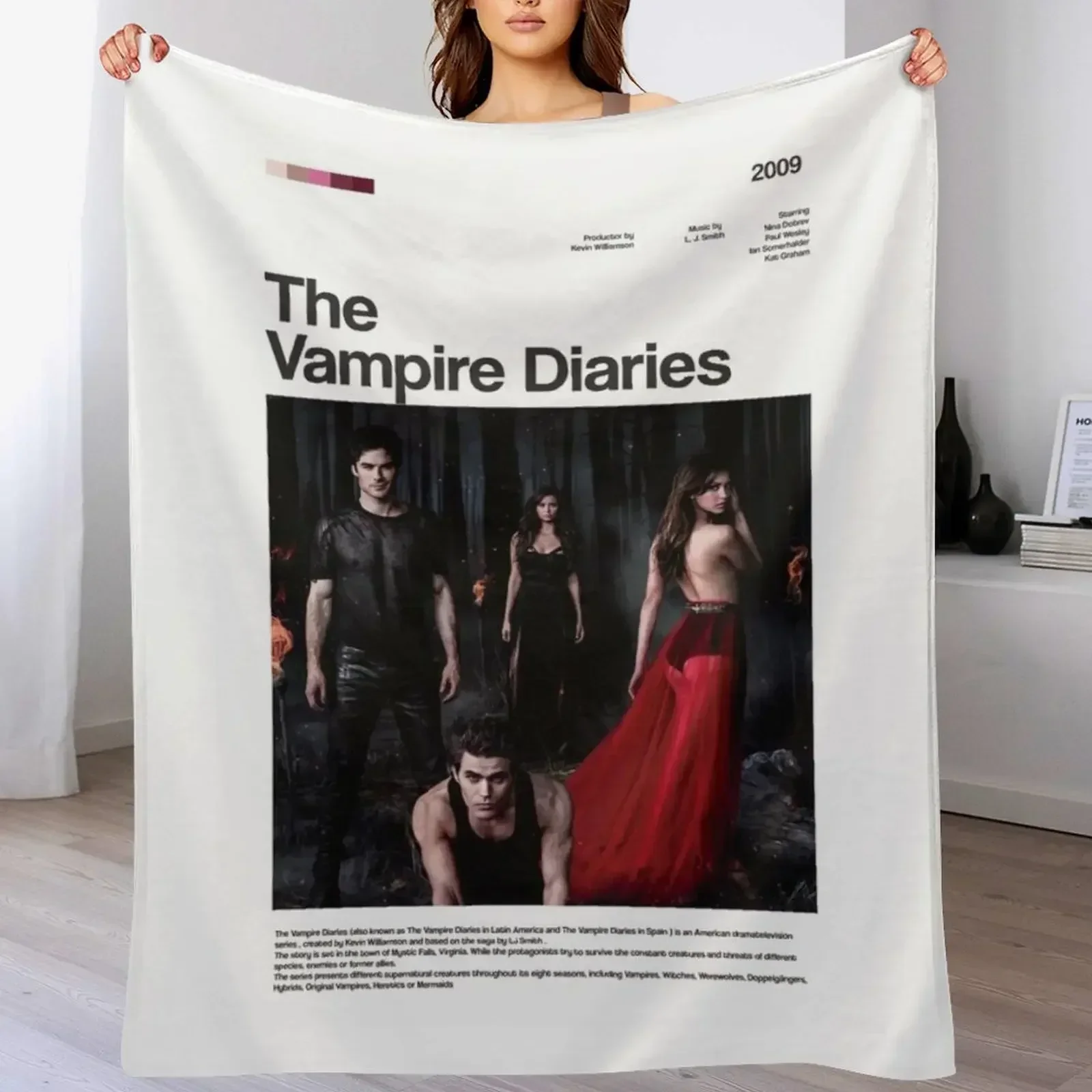 Плакат серии Дневники вампиров на зиму. Мягкие плюшевые плед-одеяла.