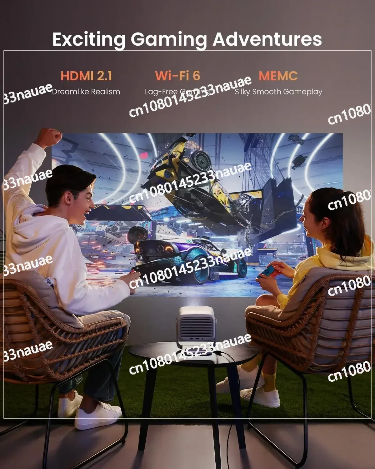 Портативный проектор JMGO N1 1080P FHD поддержка 4K 150 дюйма MALC™Трехцветный лазерный