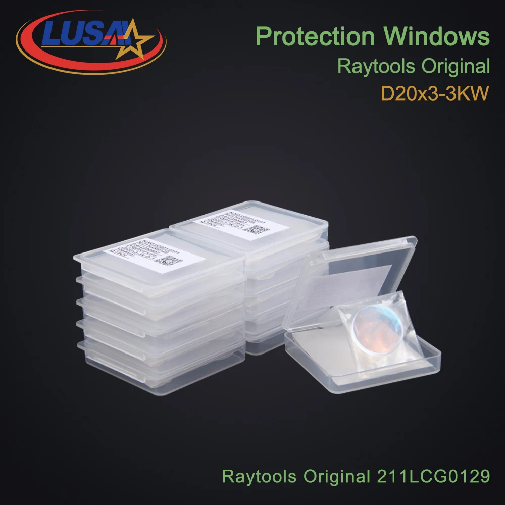 LUSAI 10 шт./лот Raytools оригинальная Лазерная Защитная линза для окон 20x3 3 кВт 211LCG0129