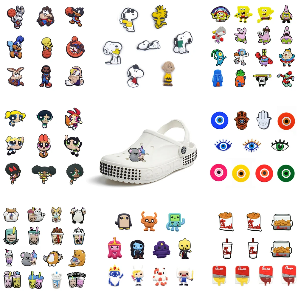

Wholesale 50pcs Cartoon Anime Boys Girls Shoes Accessories PVC Garden Shoe Decorations For Croc Jibz Charms Kids Birthday Gift