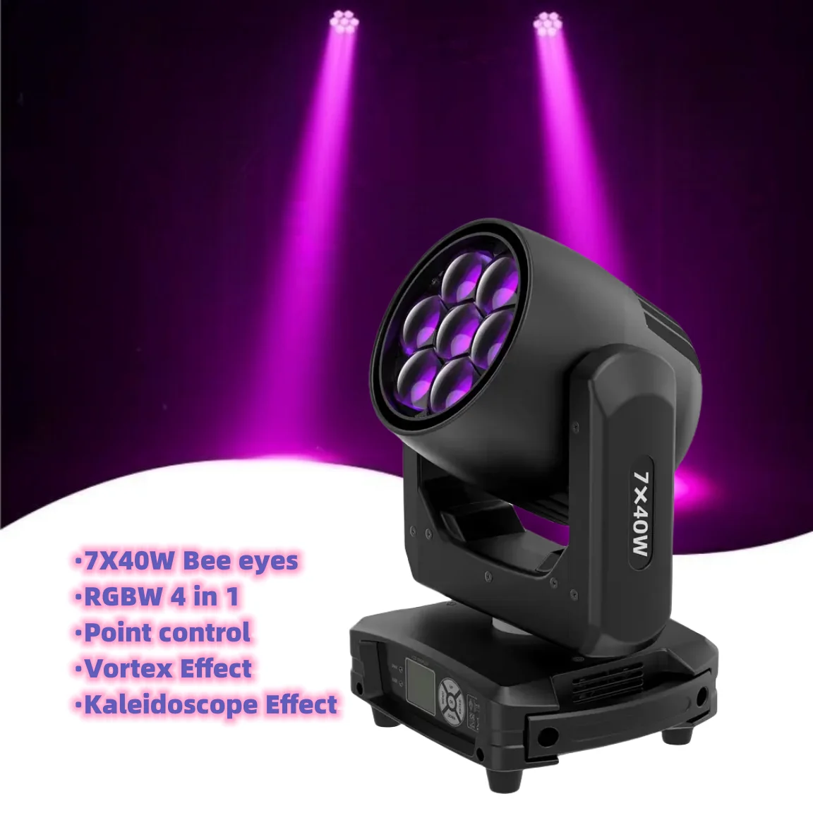 

Новинка, 350 Вт, Подвижная головка, Φ 7X4 0W, Φ Bee Eyes RGBW 4 в 1