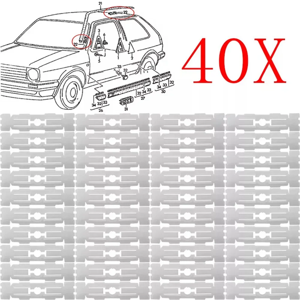 10/20/30/40/50 шт. зажимы для молдинга на крышу автомобиля Skoda Felicia 1995-2001 Golf MK2 1983-1992 Passat B3