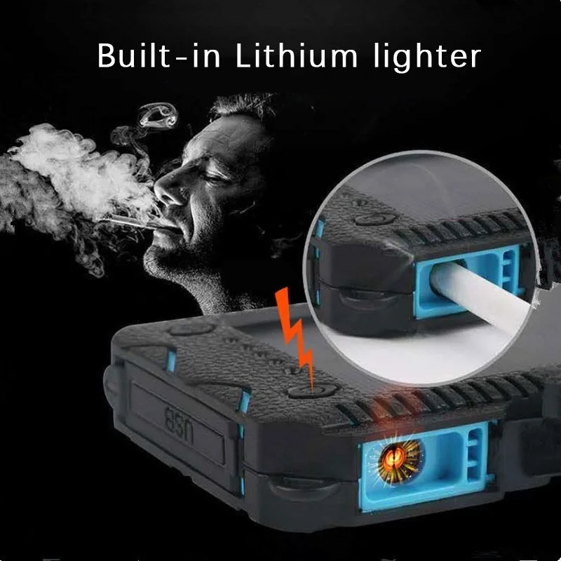 20000mah solar power bank high capacity phone charging power bank with cigarette lighter double usb outdoor emergency charger free global shipping