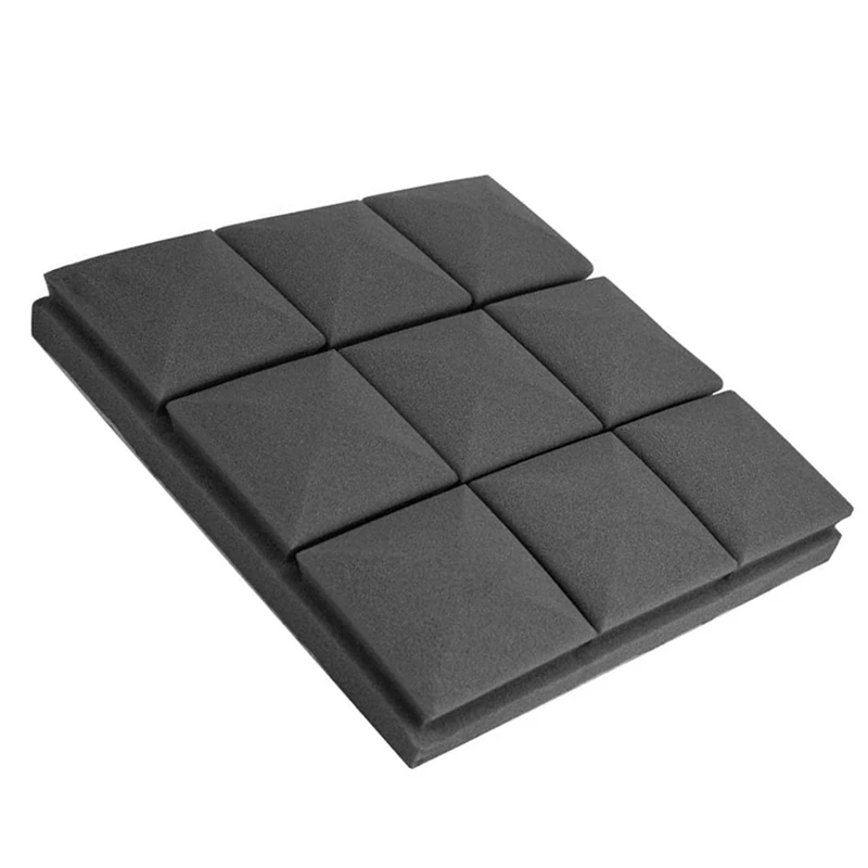 

24Pcs Adhesive Acoustic Foam Panels Sound Proof Foam Panels 2 X12 X12inch Sound Insulation Foam,9 Block Mushroom Design