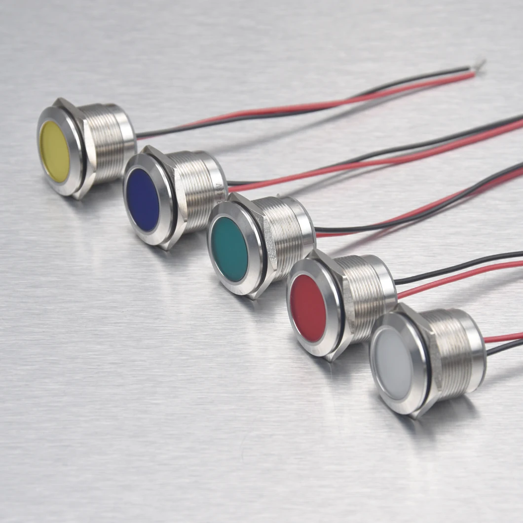 ABILKEEN Металлический индикатор 25 мм с плоской головкой светодиодный светильник IP65