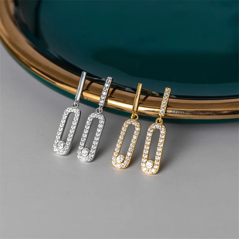 

Женские асимметричные серьги-гвоздики из серебра 925 пробы, с кристаллами циркония, серебро 925 пробы, подарочные украшения