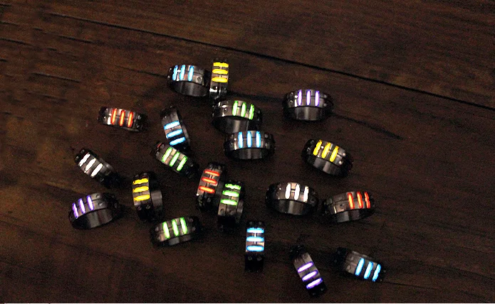 

New TC4 Titanium Alloy Self-luminous Tritium Lamp Tube 18mm Finger Ring Gift Night Ring Signal Light EDC Tools