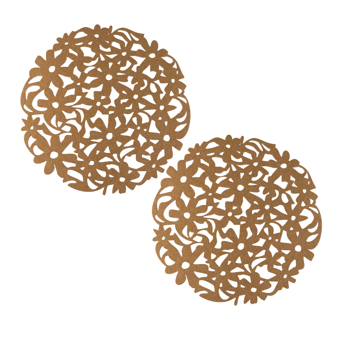 

2PCS Hollow Out Coasters Non-Slip Round Drink Placemats Cup Mats for Desktop Home Office