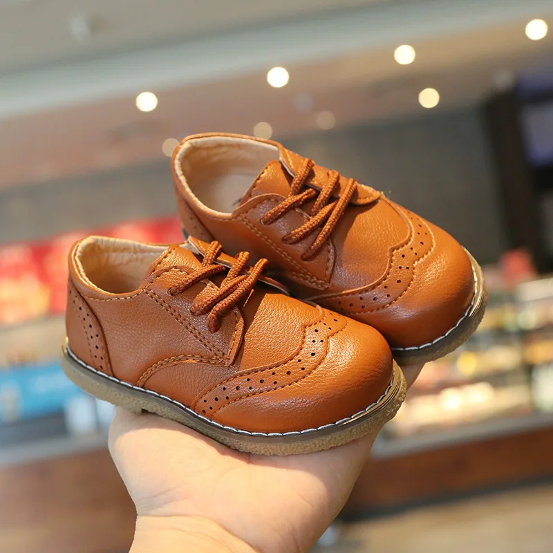

Kids Shoes for Girl 2021 New Sneakers Baby Boy Girl Leather Shoes British Style Rubber Sole Baby Shoes Children's Dress Shoes