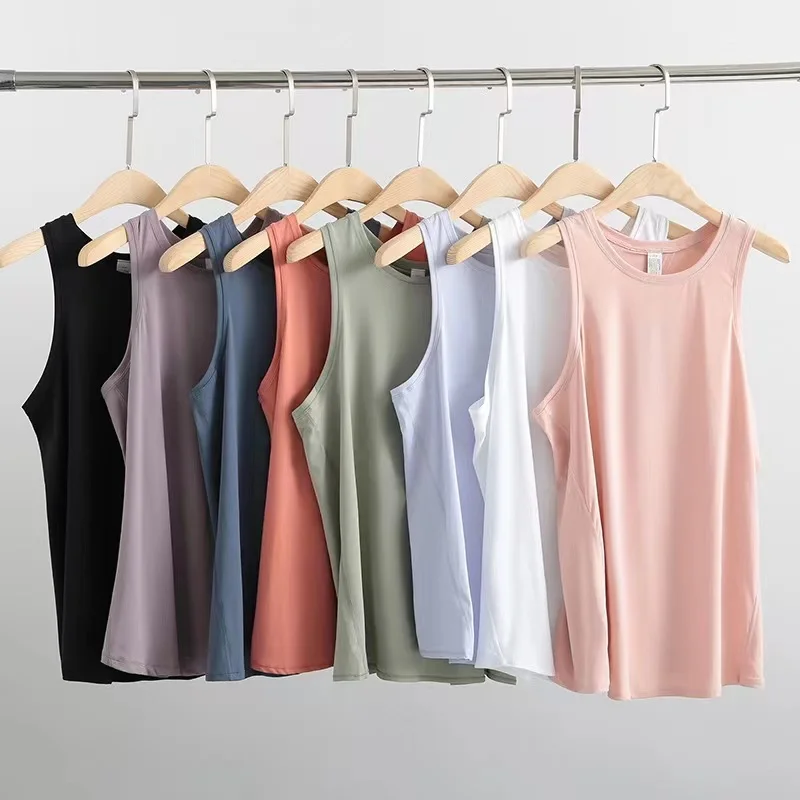 Lulu Sleeveless Blouse Sport Fitness Tank Tops Open Back Yoga 4way stretch fabric Sexy Top Activewear Naked-Feel Athletic Vest