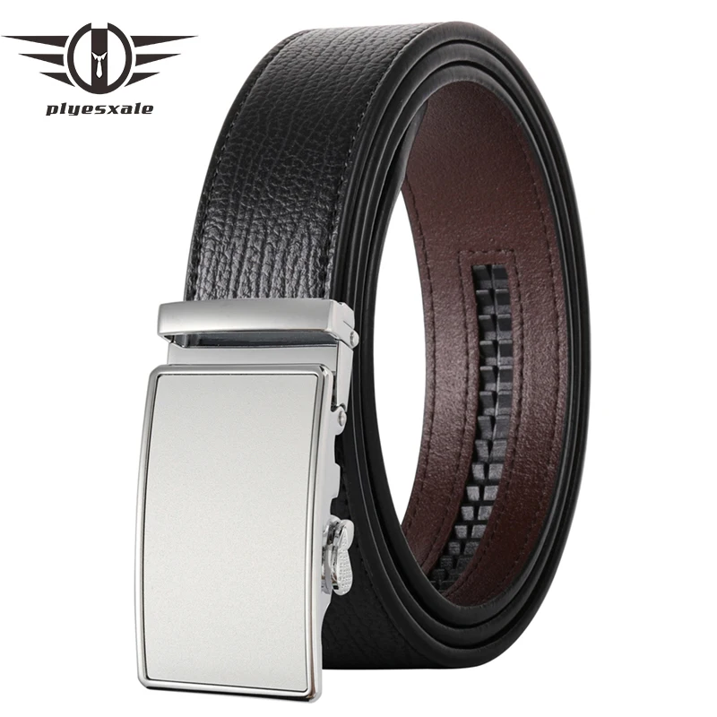 

Plyesxale Famous Brand Belt Men Top Quality Genuine Luxury Leather Belts for Men Strap Male Automatic Buckle ceinture homme G404