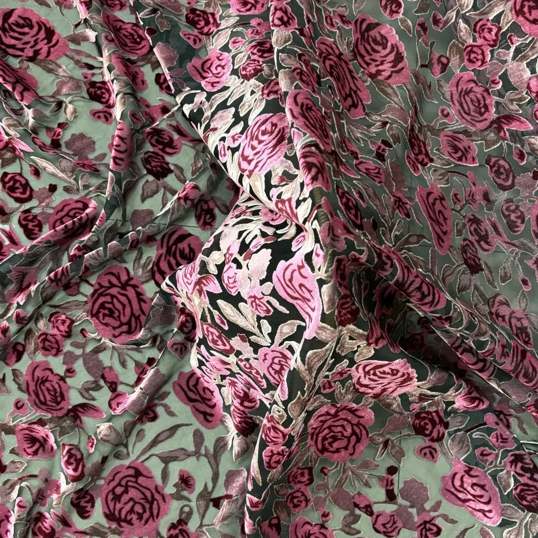 Тканая бархатная парча с липким принтом ночная рубашка платье Cheongsam ткань