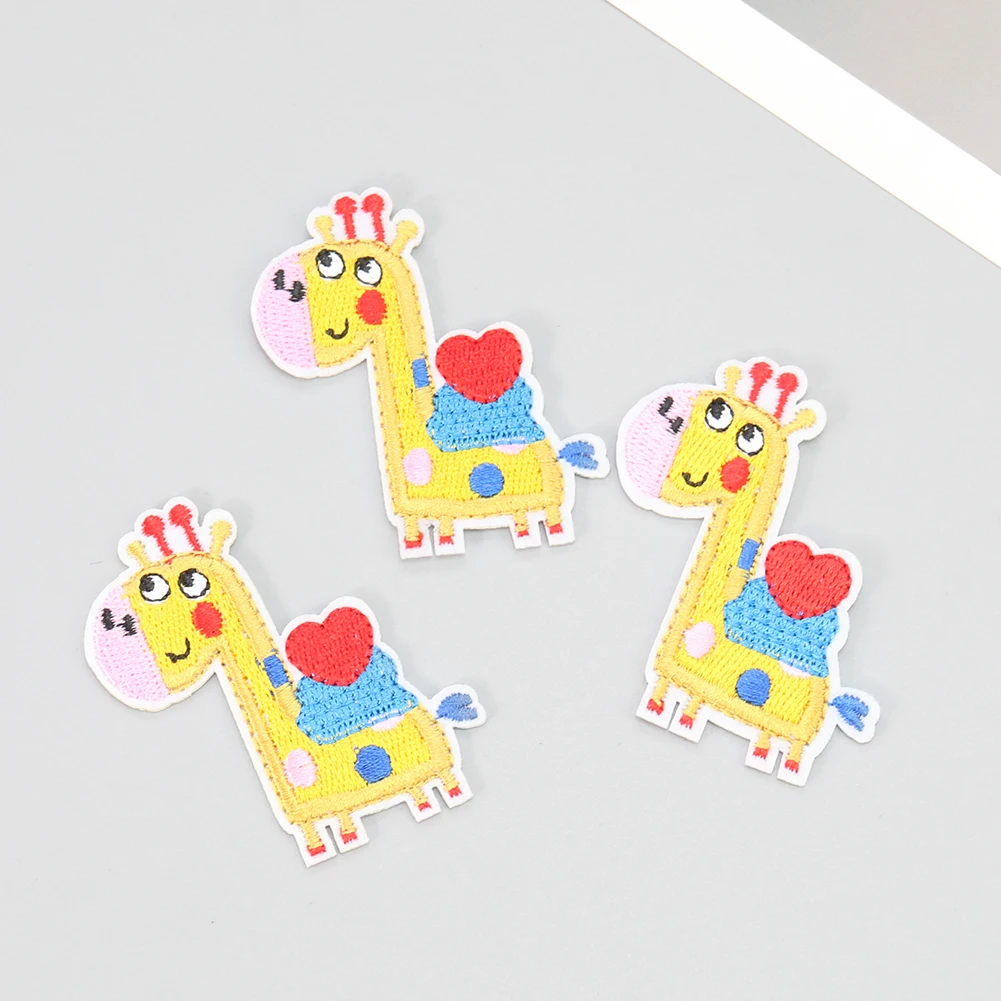 5 шт. Мультяшные милые Жирафы животные любовь сердце вышивка утюгом Переводные
