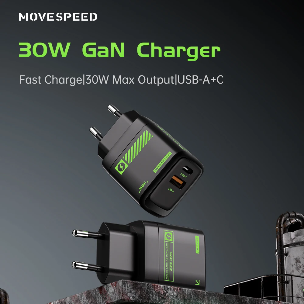 Movespeed 30 Вт/67 Вт/120 Вт Gan Oplader Usb Type C Pps Qc3.0 Pd Snel Opladen адаптер для Iphone 15 Samsung Xiaomi Huawei