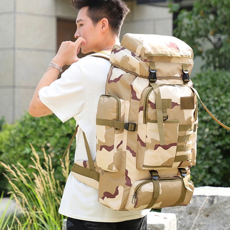 

Waterproof Molle Camo Tactical Backpack Military Army Hiking Camping Backpack Travel Rucksack Outdoor Sports Climbing Bag