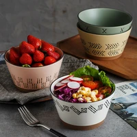 frosted hand painted creative japanese ramen bowl simple ins ceramic soup bowl household tableware gift rice bowl