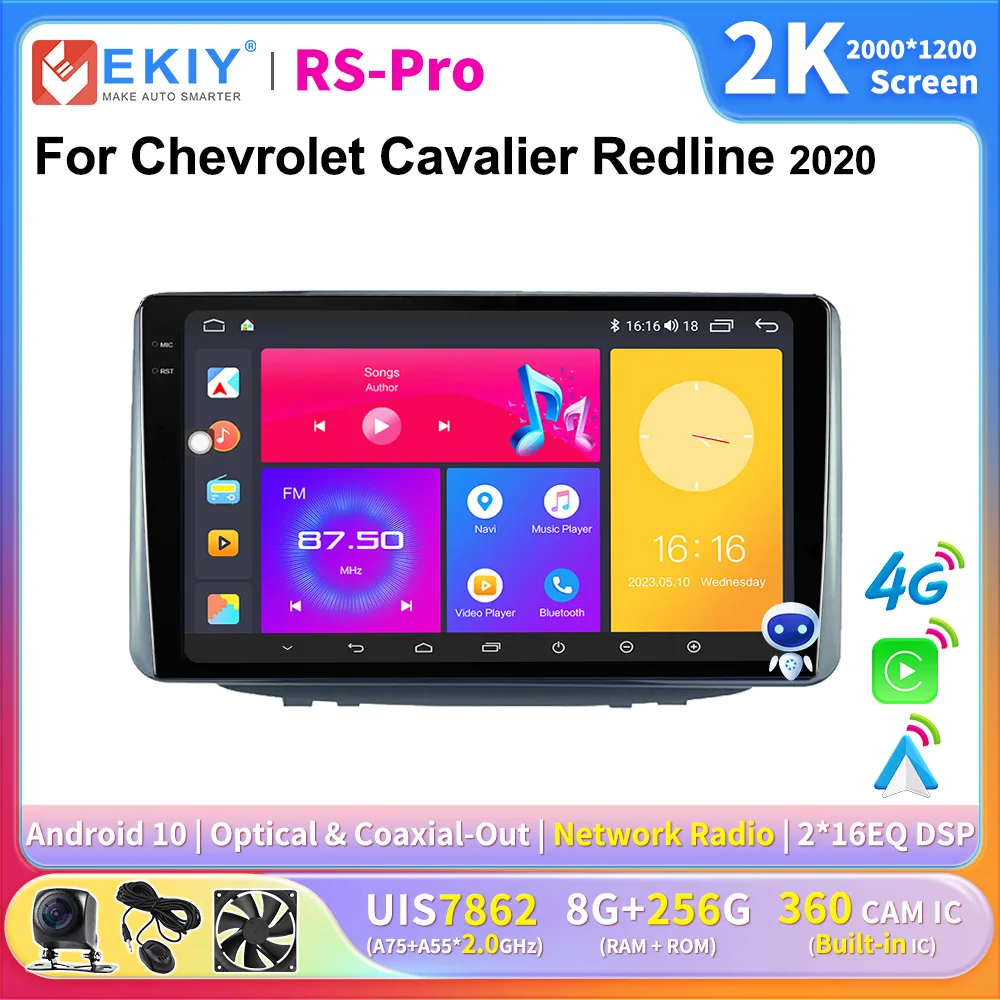 

EKIY 2K Screen CarPlay Car Radio For Chevrolet Cavalier Redline 2020 Autoradio Car Multimedia GPS Navi Player AI Voice No 2 Din