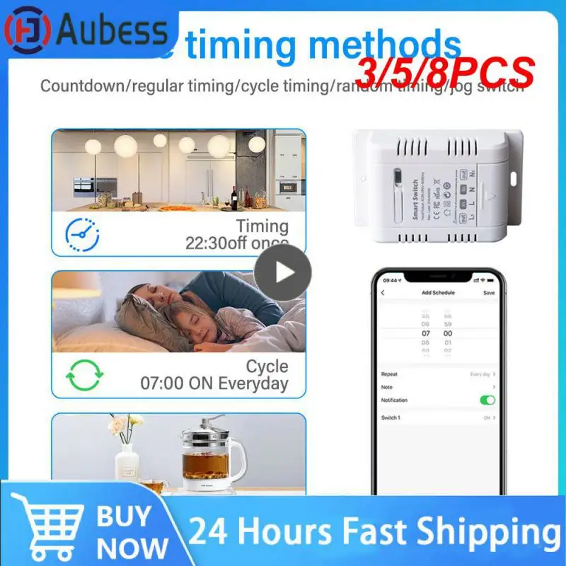 

3/5/8 шт., беспроводной переключатель с измерением 85-265 в