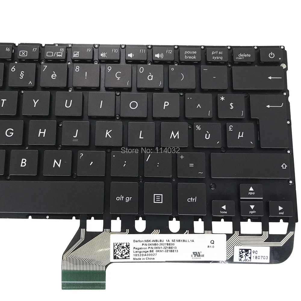 Фото Чешская бельгийская клавиатура с подсветкой AZERTY для ASUS ZenBook UX430 UX430UQ UX430UA UX430UAR, подсветка клавиатуры 0KNB0-2627BE00 2627cs00 №5