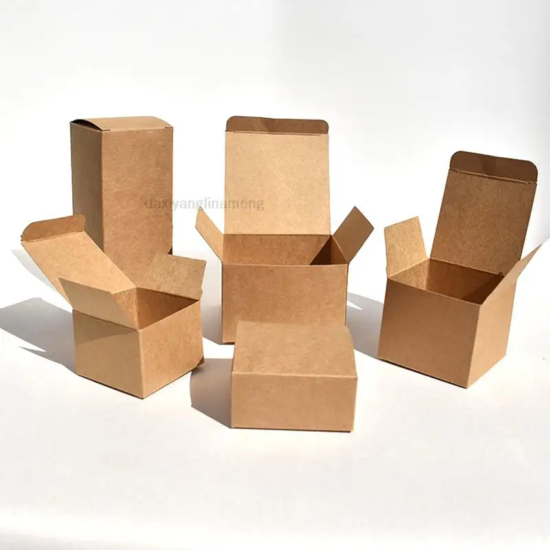 

50 шт./лот 7x7x5 см ~ 12 см 8 размеров белая/коричневая коробка из крафт-бумаги флакон для губной помады духов эфирных масел упаковочная коробка дл...