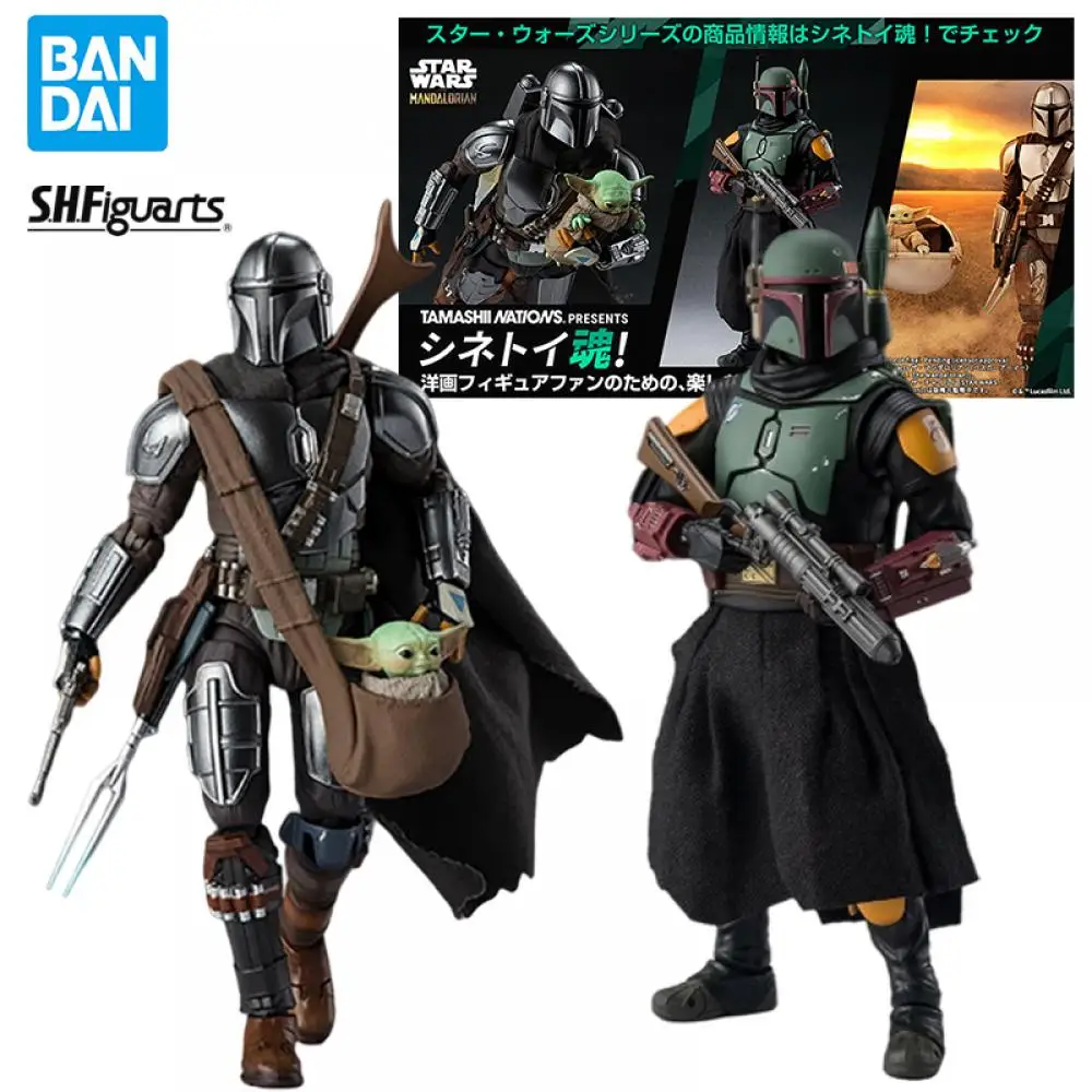 

Bandai S.H.Figuarts Star Wars Mandalorian Din Djarin Boba Fett Grogu Yoda Baby SHF Collection Model Anime Figure Action Toys