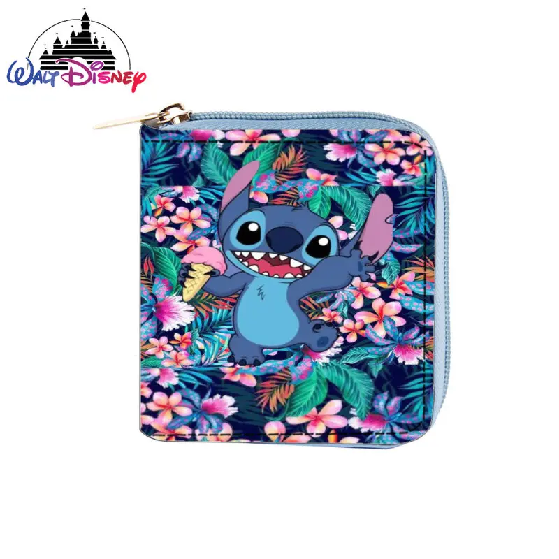 

Новый мини-кошелек DisneyStitch, Модный женский кошелек для монет из искусственной кожи на молнии, вместительный Детский кошелек для монет с несколькими отделениями