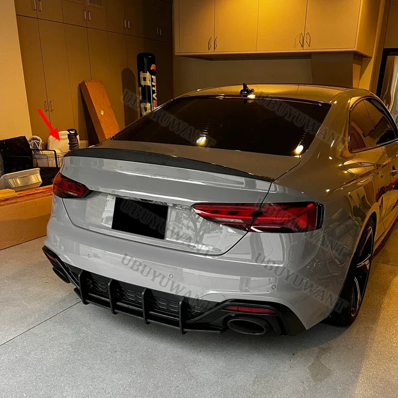 Фото Для AUDI A5 S5 RS5 B9 2-дверное/4-дверное купе, стиль S5, 2017-2023, задний спойлер на багажник, карбоновое волокно, тюнинг автомобиля №3